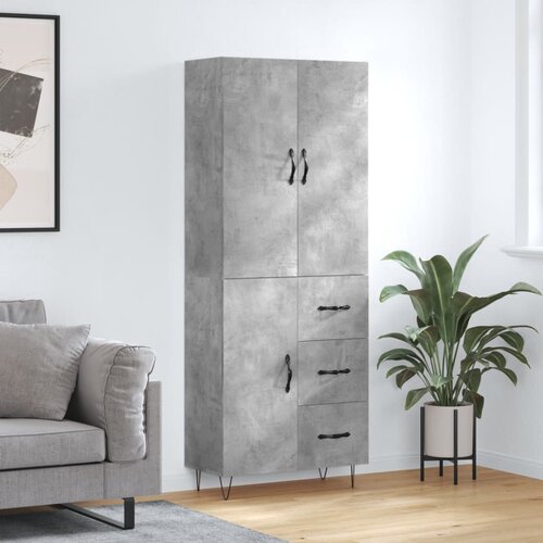 vidaXL Visoka komoda betonsko siva 69,5x34x180 cm inženirski les Cene