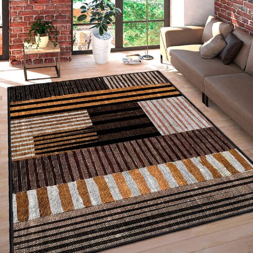 Conceptum Hypnose Woosonıl096 whiteorangebrownblack carpet (120 x 180) Slike