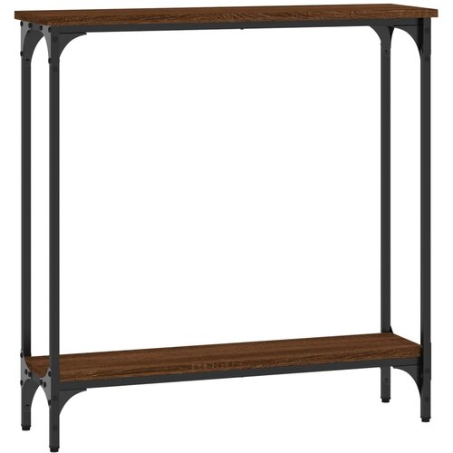 Maison Chic konzolna miza - miza ob steni rjav hrast 75x22,5x75 cm inženirski les, (21786311) Cene