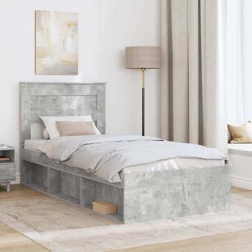  Krevetna konstrukcija s uzglavljem Betonska siva 90 x 190 cm Slike