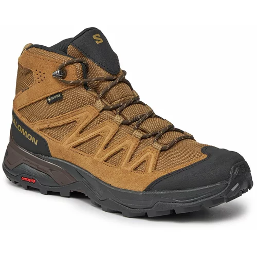 Salomon Trekking čevlji X Ward Leather Mid GORE-TEX L47181800 Kangaro/Black/Dull Gold