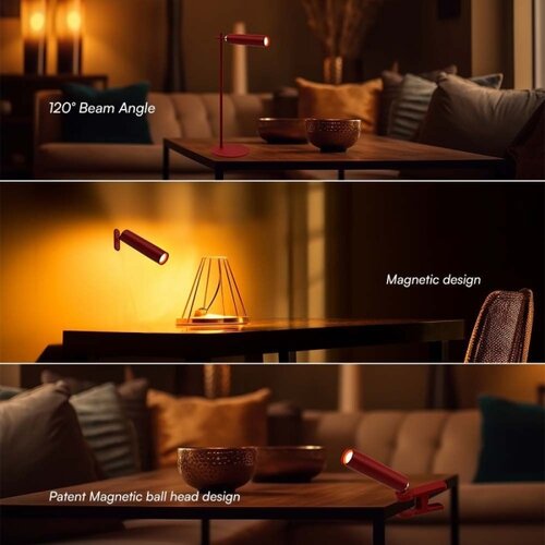  LED prigu&amp;scaron;iva magnetna stona lampa LED/3W/5V 4000K 1500 mAh crvena Slike