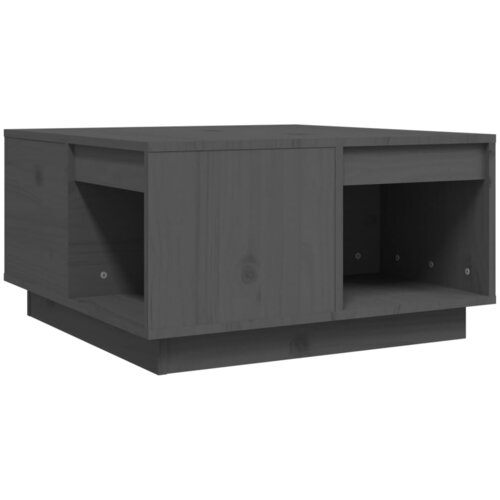 Maison Chic Klubska mizica - kavna mizica - Nizka mizica siva 60x61x32,5 cm trdna borovina, (21753207) Slike