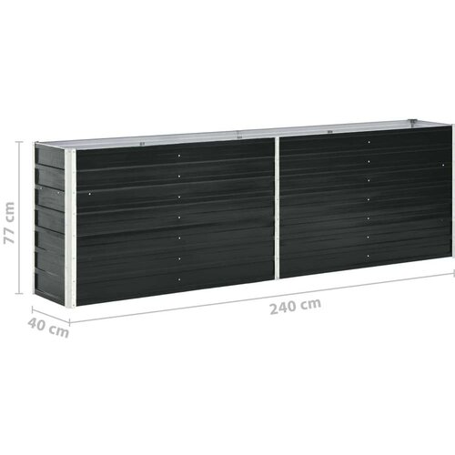 VidaXL Povi&amp;scaron;ena vrtna gredica pocinčani čelik 240x40x77 cm antracit Slike