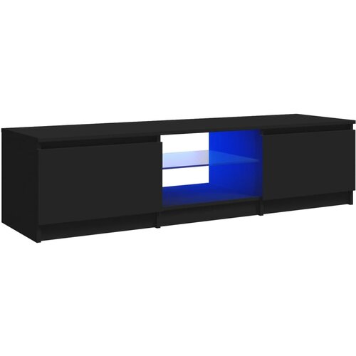 Maison Chic TV omarica - TV stojalo - Televizijska omarica z LED lučkami črna 140x40x35,5 cm, (21700924) Slike