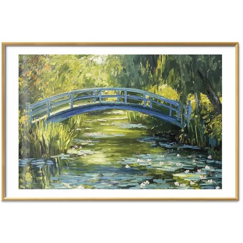  Plakat Impressionist bridge - painting of a bridge against a picturesque background 30x21 Zlatni okvir s margom Cijene