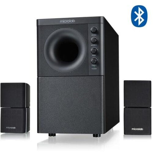 Microlab X3BT Aktivni drveni zvucnici 2.1 sistem 98W RMS, 3,5mm, Bluetooth Slike