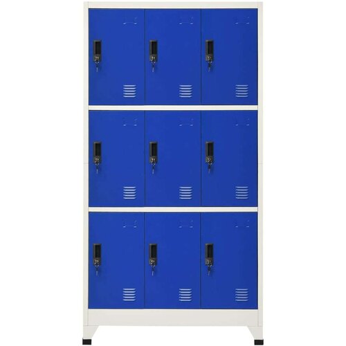  Omara s ključavnico siva in modra 90x45x180 cm jeklo Cene
