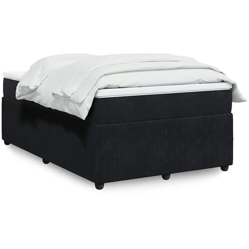  Krevet box spring s madracem crni 120 x 190 cm baršunasti Cene