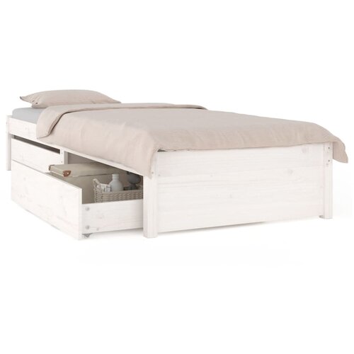 Maison Chic Posteljni okvir - Enojna postelja - Postelja za odrasle s predali črna 75x190 cm majhna enojna-J14948, (21763101) Cene