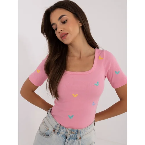 Fashion Hunters Pink fitted women's blouse