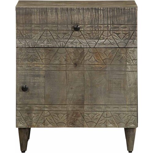 Maison Chic Nočna omarica - Nočna miza svetlo siva 50x33x60 cm masivni les Mango, (21687141) Slike