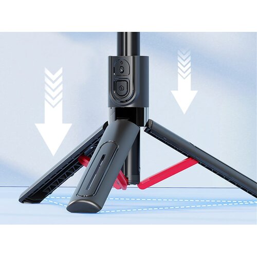  3u1 univerzalni teleskopski selfie stick i tronožac bluetooth daljinski 90cm Slike