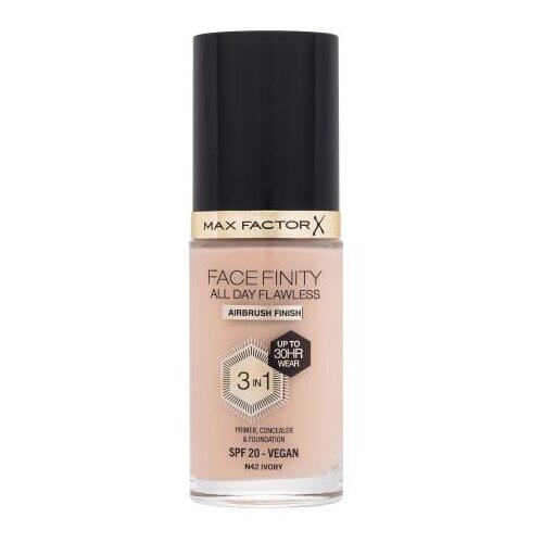 Max Factor Facefinity All Day Flawless SPF20 tekući puder s uv za&amp;scaron;titom 30 ml Nijansa n42 ivory Slike