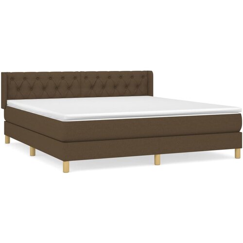 Maison Chic Box spring postelja - Vzmetna postelja z vzmetnico temno rjava 160x200 cm blago SL8161, (21904001) Cene