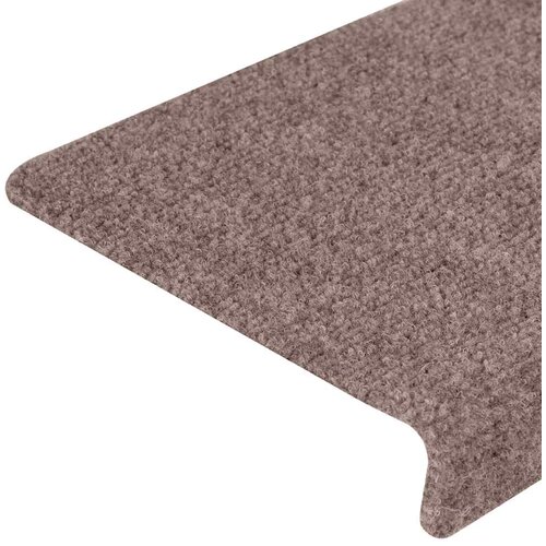  Prostirke za stepenice samoljepljive 15 kom 65x21x4 cm svijetlosmeđa pravokutni rub Slike