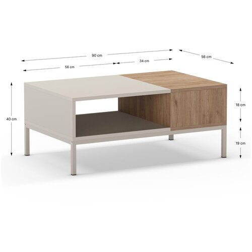 Marckeric Kremno bela mizica 56x90 cm Cailin &amp;ndash; Slike