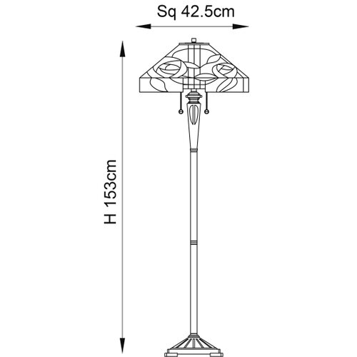  Endon 64383 - Stojeća lampa Tiffany WILLIOW 2xE27/60W/230V, prečnik 42,5 cm Slike