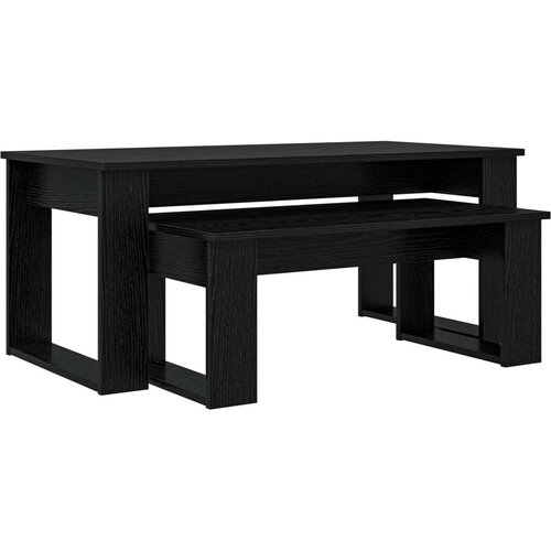  Set stolića za kavu 2 pcs Crni hrast Konstruirano drvo Slike