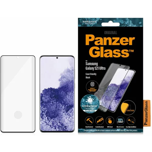 Panzerglass zaštitno staklo za Samsung Galaxy S21 Ultra case friendly fingerprint antibacterial black
