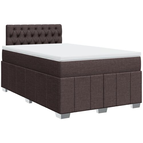 vidaXL Box spring postelja z vzmetnico temno rjava 120x190 cm blago, (21321473) Cene
