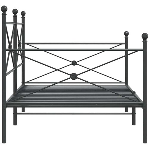 VidaXL Dnevni krevet bez madraca crni 100x200 cm čelik Slike