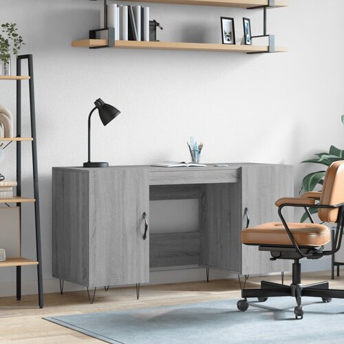 vidaXL Pisalna miza siva sonoma 140x50x75 cm inženirski les Cene