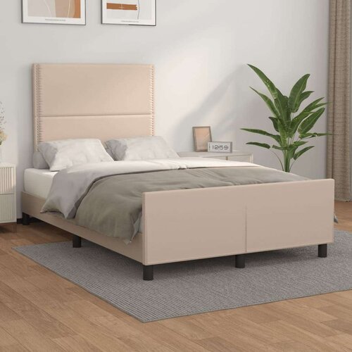  Posteljni okvir z vzglavjem kapučino 120x200 cm umetno usnje, (20737875) Slike