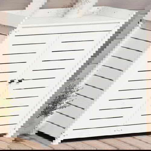 vidaXL miza za sajenje s policami bela 82,5x50x86,5 cm borovina Cene