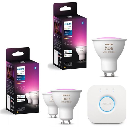  Komplet 3x LED RGBW prigu&amp;scaron;iva sijalica Philips Hue WACA GU10/4,2W/230V+ Hue bridge Slike