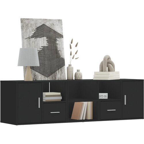  The Living Store Kotna omarica črna 160x40x45 cm iverna plošča - Kotna Omarica, (21496467) Cene