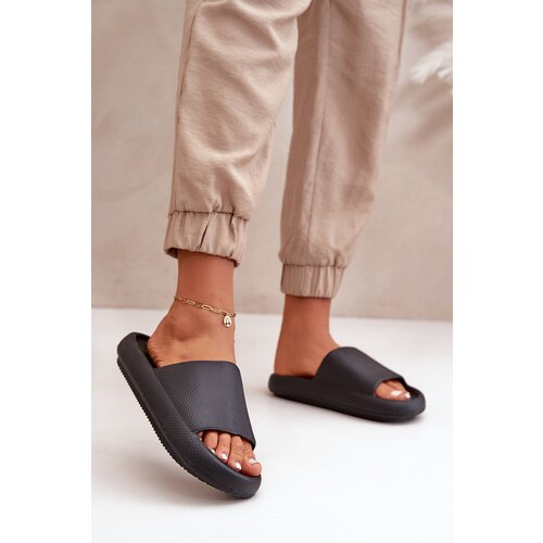 Boto PE1 Women's Lightweight Foam Slippers On Thick Sole Black Querceria Cene