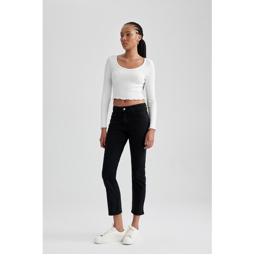 Defacto slim fit high waist ankle length jean washed trousers Slike