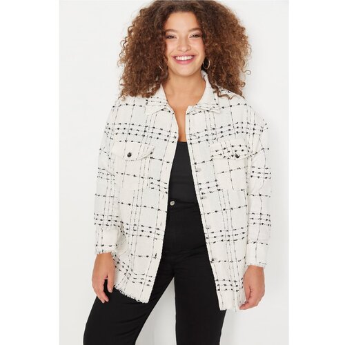 Trendyol Curve White Chenille Woven Shirt Slike