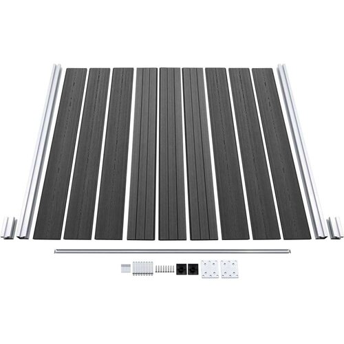  Set panela za ogradu WPC 1218 x 186 cm crni Slike