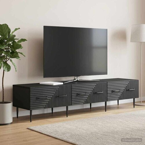  ormar s ladicama Crna 147 x 34,5 x 30 cm Konstruirano drvo Cijene