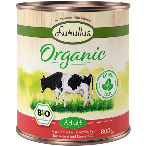Lukullus Organic Adult govedina s jabukom (bez glutena) - 6 x 800 g
