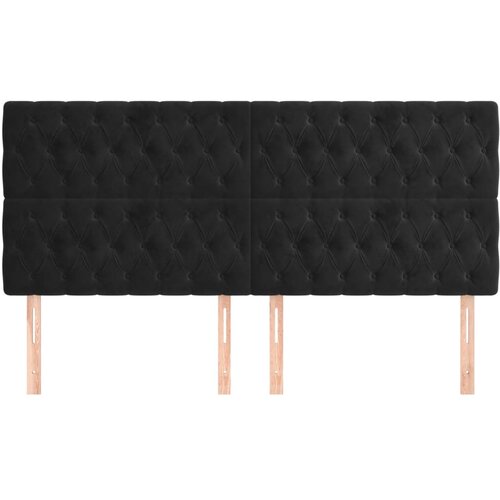  Uzglavlje crno 200x7x118/128 cm bar&amp;scaron;unasto Slike