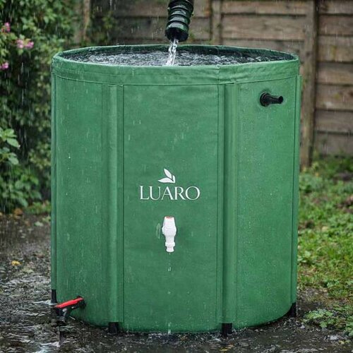 Luaro Zložljiva posoda za deževnico 200L s pipo &amp;ndash; vrtnarski rezervoar PVC Slike
