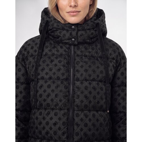 Guess Puhovke NEW DAISY CROP LOGO PUFFER Črna Slike