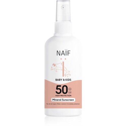 Naif Baby &amp;amp; Kids Mineral Sunscreen SPF 50 za&amp;scaron;čitno pr&amp;scaron;ilo za sončenje za otroke 100 ml Slike