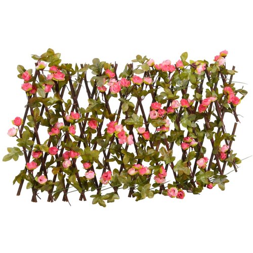 vidaXL Umetni bršljan raztegljiva ograja temno roza 180x20 cm, (21416585) Cene