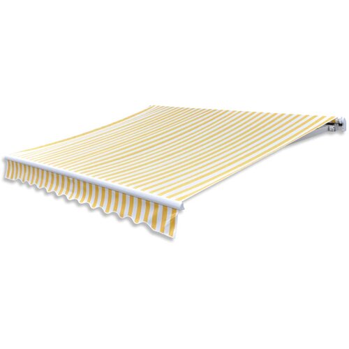 VidaXL Ročno zložljiva tenda 300 cm rumeno/bela Slike
