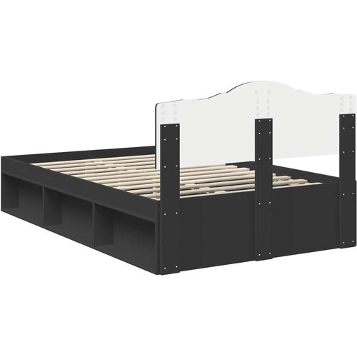  Krevetna konstrukcija Crna 135 x 190 cm Čvrsto borovo drvo Slike