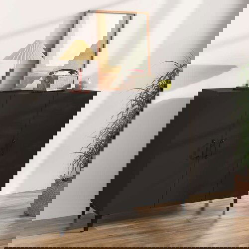  Komoda Črna 90x34x80 cm konstruiran les, (20653984) Slike