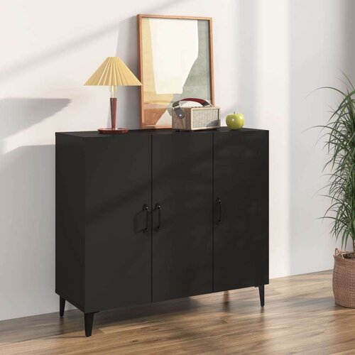  Komoda crna 90x34x80 cm od konstruiranog drva Slike