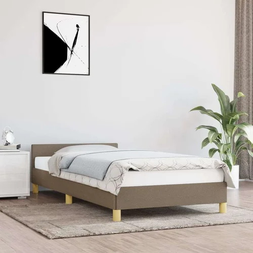 Za krevet s uzglavljem smeđesivi 80x200 cm od tkanine Za krevet s uzglavljem smeđesivi 80x200 cm od tkanine