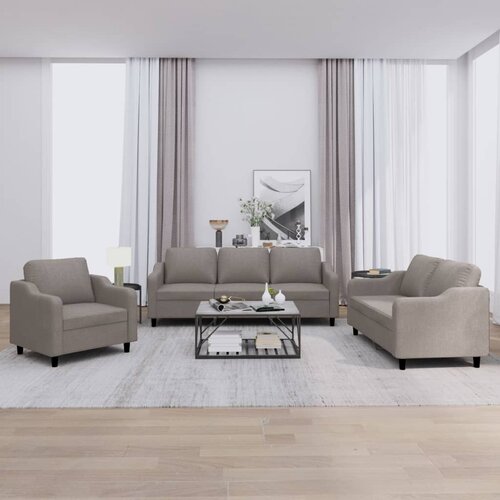 vidaXL Sedežna garnitura z blazinami 3-delna taupe blago Cene