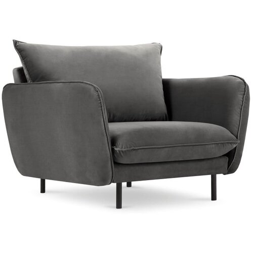 Cosmopolitan Design Temno siv žametni fotelj Vienna Slike