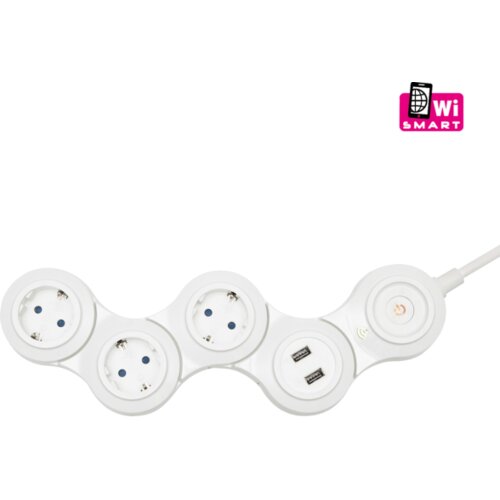Home Podaljšek,PAMETNI,nastavljiv,3 vtičnice,1.5mm²,USB,WiFi - NVH 03K/WIFI Cene
